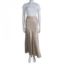Philosophy Di Alberta Ferretti Beige Satin Maxi Skirt M