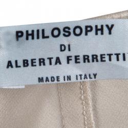 Philosophy Di Alberta Ferretti Beige Satin Maxi Skirt M