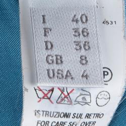 Pre Owned Philosophy Di Alberta Ferretti Blue Draped Silk One Shoulder Dress S