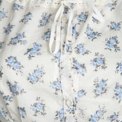 Philosophy di Alberta Ferretti Off White Floral Printed Cut Out Lace Detail Dress S
