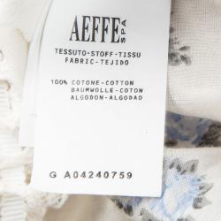 Philosophy di Alberta Ferretti Off White Floral Printed Cut Out Lace Detail Dress S