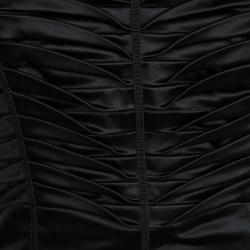 Pre Owned Philosophy di Alberta Ferretti Black Strapless Satin Dress M