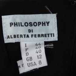 Pre Owned Philosophy di Alberta Ferretti Black Strapless Satin Dress M