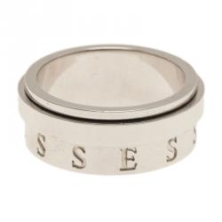 Pre Owned Piaget Possession Eccentric Diamond White Gold Band Ring Size 53