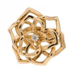 Pre Owned Piaget Rose Diamond Rose Gold Ring Size 53