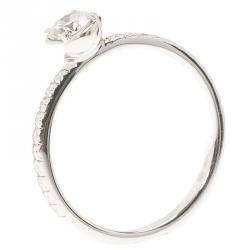 Pre Owned Piaget Rose 0.30ct Solitaire Diamond Platinum Ring Size 51