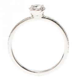 Pre Owned Piaget Rose 0.30ct Solitaire Diamond Platinum Ring Size 51