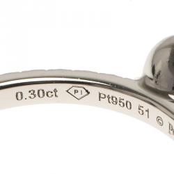 Pre Owned Piaget Rose 0.30ct Solitaire Diamond Platinum Ring Size 51