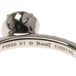 Pre Owned Piaget Rose 0.30ct Solitaire Diamond Platinum Ring Size 51