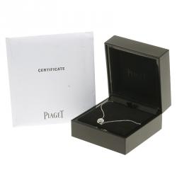 Pre Owned Piaget Rose Pendant Diamond & 18K White Gold Necklace