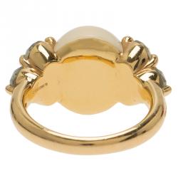 Pomellato Luna Moonstone and Aquamarine Rose Gold Ring Size 52