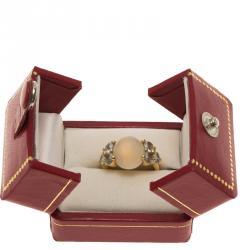 Pomellato Luna Moonstone and Aquamarine Rose Gold Ring Size 52