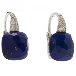 Pomellato Capri Diamond & Lapis Lazuli White Gold Drop Earrings