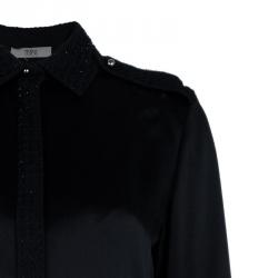 Prabal Gurung Draped Embellished Shirt Top M