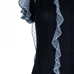 Prabal Gurung Polka Ruffle Chiffon Knit Top M