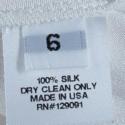 Prabal Gurung White Satin Long Sleeve Wrap Top M