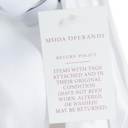 Prabal Gurung White Draped Front High Low Hem Silk Blouse L