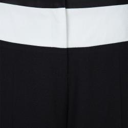 Prabal Gurung Monochrome Leather Trim Detail Trousers S
