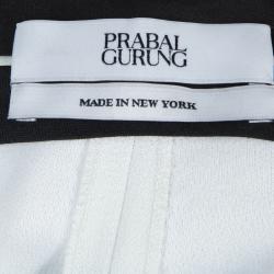 Prabal Gurung Monochrome Leather Trim Detail Trousers S