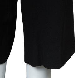 Prabal Gurung Monochrome Leather Trim Detail Trousers L