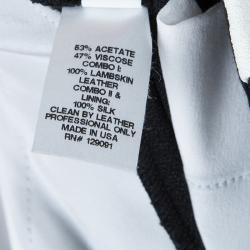 Prabal Gurung Monochrome Leather Trim Detail Trousers L