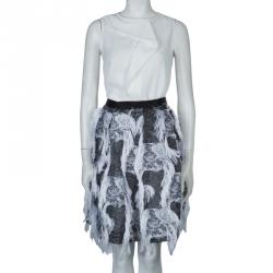 Prabal Gurung Grey Fringe Detail Skirt M