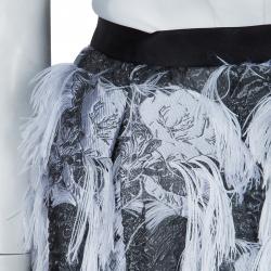 Prabal Gurung Grey Fringe Detail Skirt M