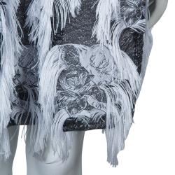 Prabal Gurung Grey Fringe Detail Skirt M