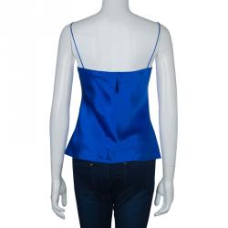 Prabal Gurung Blue Silk Cami Top S