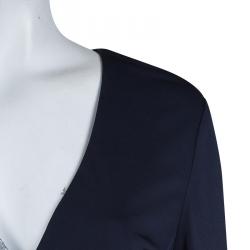 Prabal Gurung Navy Blue Brocade Detail Dress M