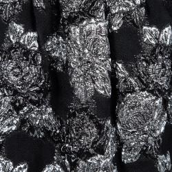 Prabal Gurung Black Metallic Floral Textured Maxi Skirt M