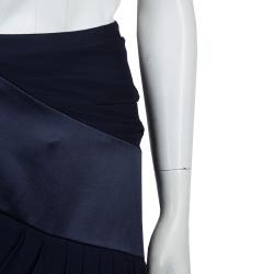Prabal Gurung Black Chiffon Draped Asymmetric Skirt M