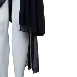 Prabal Gurung Black Chiffon Draped Asymmetric Skirt M