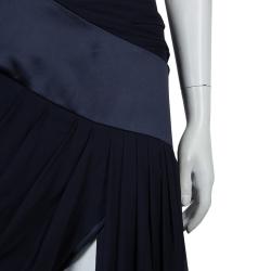 Prabal Gurung Black Chiffon Draped Asymmetric Skirt M