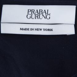 Prabal Gurung Black Chiffon Draped Asymmetric Skirt M