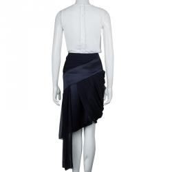 Prabal Gurung Black Chiffon Draped Asymmetric Skirt M/L