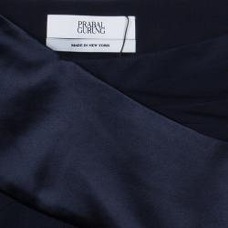 Prabal Gurung Black Chiffon Draped Asymmetric Skirt M/L