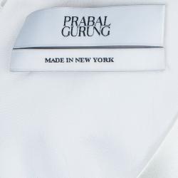 Prabal Gurung White Digital Floral Print Sleeveless Dress S