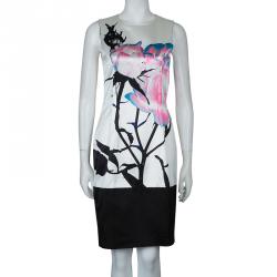 Prabal Gurung White Digital Floral Print Sleeveless Dress M