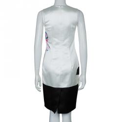 Prabal Gurung White Digital Floral Print Sleeveless Dress M