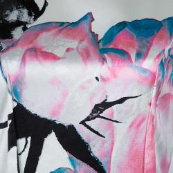 Prabal Gurung White Digital Floral Print Sleeveless Dress M