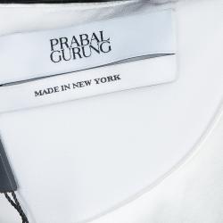 Prabal Gurung White Digital Floral Print Sleeveless Dress M