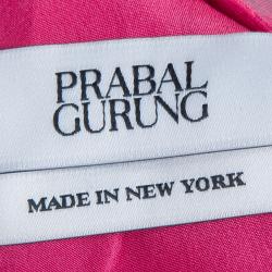 Pre Owned فستان برابال غورونغ حرير وردي مزخرف بريش M