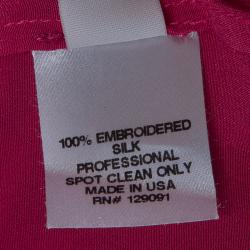 Pre Owned فستان برابال غورونغ حرير وردي مزخرف بريش M