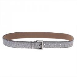 Prada Silver Watersnake Belt 85 CM