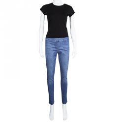 Prada Indigo Light Wash Faded Effect Denim Skinny Jeans S/M