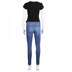 Prada Indigo Light Wash Faded Effect Denim Skinny Jeans S/M