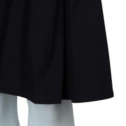 Pre Owned Prada Black Ruched Short Sleeve Dress M