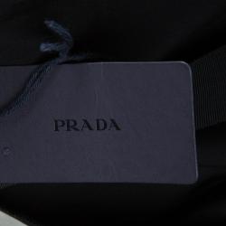 Pre Owned Prada Black Ruched Short Sleeve Dress M