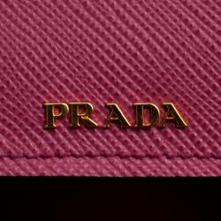 Pre Owned Prada Pink Saffiano Cuir Leather Double Handle Tote